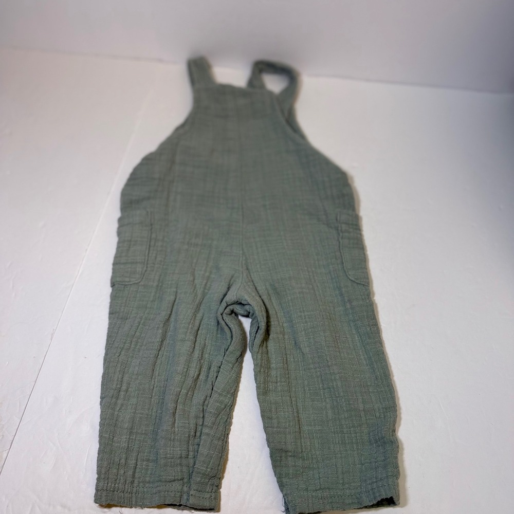 Little Planet by Carters Organic Cotton Gauze Overalls Sage Green 9M 1R384110